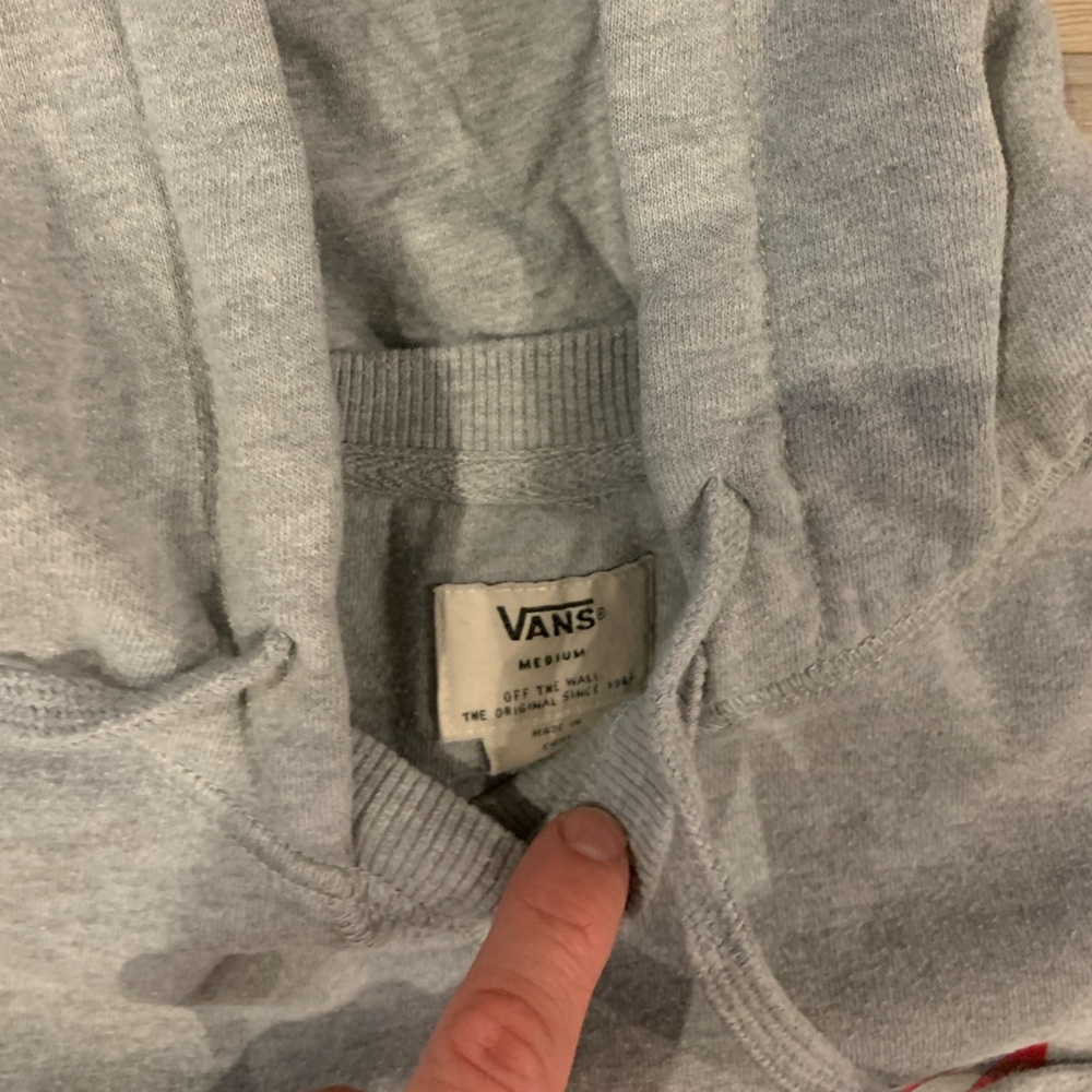 Vans Gray Hoodie with Red and Black Print - Picture 3 of 3